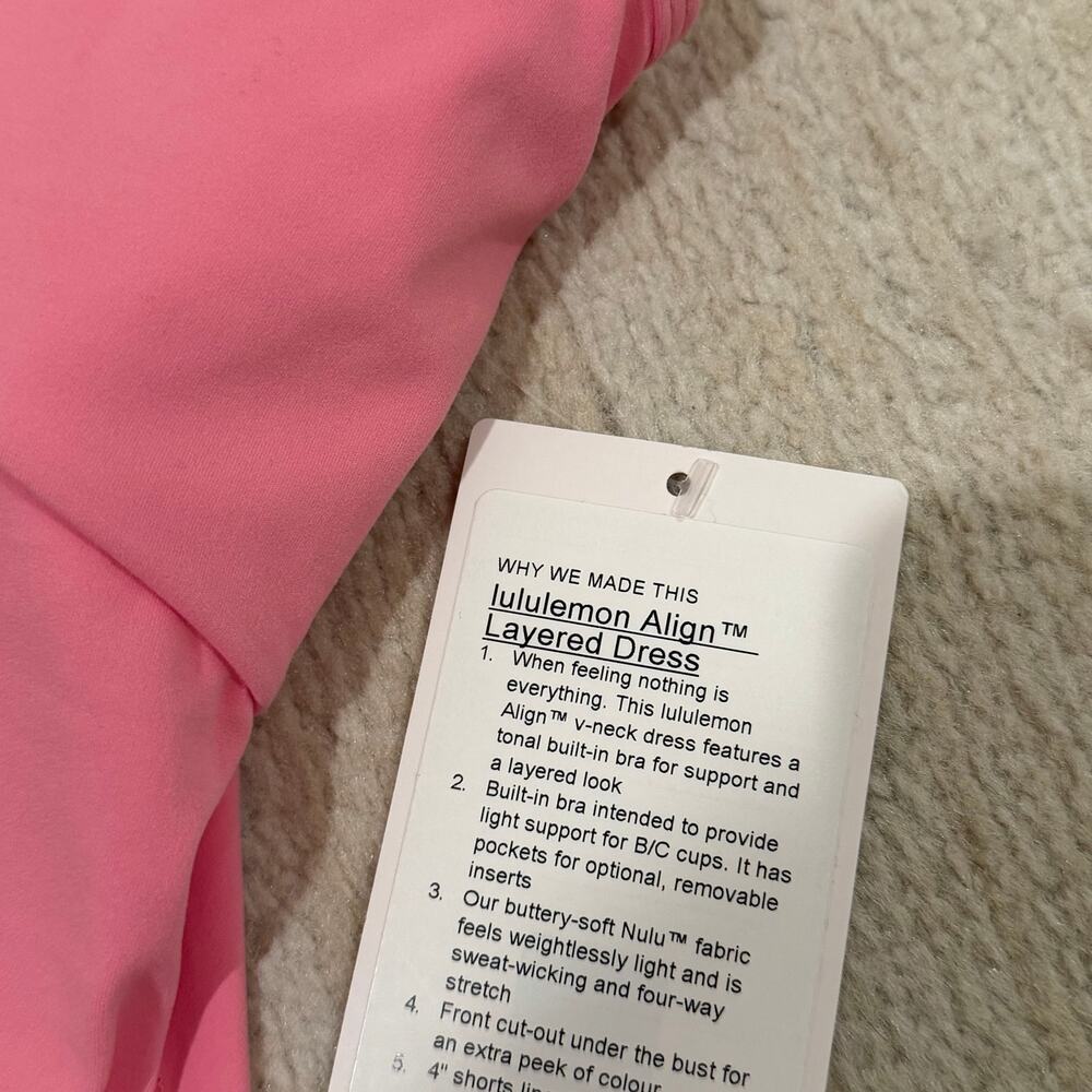 NWT Lululemon Align Layered Dress in Candy Cloud / Pink Pearl Size 6 - Picture 7 of 7